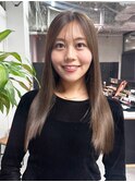 前髪カット韓国ヘア顔周りレイヤーロング_F31470