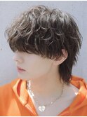梅田メンズパーマルーズパーマシャドウパーマッシュウルフゆるめ