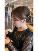 ヘアセット/お呼ばれヘアアレンジ/リボンアレンジ