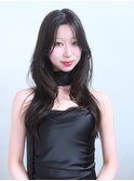 くびれレイヤー/オリーブベージュ/顔周り/シースルー原宿0723