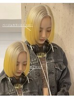 イェッカ パビル(YECCA pabil) ブロンドからイエローのルーツカラー(ブリーチ2回)