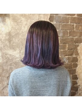 マギーヘア(magiy hair) [magiy hair yumoto]バレイヤージュバイオレットグラデーション
