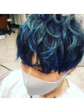 ヘアーサロン キー(Key) ブルーグラデーション/鬼滅カラー/伊之助カラー
