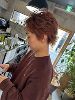 ルーナヘアー(LUNA hair) 『京都 山科 ルーナ』スパイキーショート ミディアム オレンジ 