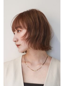 シスタ(SISTA) 外はねくびれボブオレンジブラウンオレンジベージュ【自由が丘】