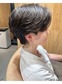 ハンサムショート×毛流れパーマ_八千代緑が丘駅