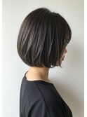 ショートボブ30代40代50代内巻き寒色系カラー暗髪髪質改善
