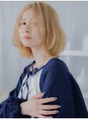 ブリーチオンカラー金髪ニュアンスパーマボブディA0越谷20代30代