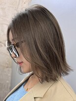 ソワネ 表参道(soigne)&nbsp;表参道髪質改善カラーミディアムボブアッシュグレージュ50代60代