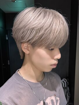 サンクマーケット 渋谷(cinq MARKET) ホワイトブロンドメンズホワイトベージュカラー韓国風メンズヘア