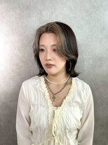 エクファ ヘア シェリル 草津 南草津店(ex-fa hair cherir)&nbsp;ミルクティーブロンド/ダークブルー/デジタルパーマ/南草津