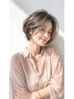 アッシュ 学芸大学店(Ash)&nbsp;ショートボブ/大人女性/白髪ぼかし/アッシュベージュ/脱白髪染め