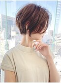 大人美人ショートボブハイライト透明感カラーイルミナカラー