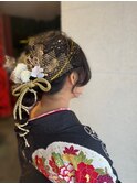 和装ポニーテールアレンジ