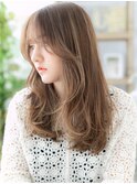 くせ毛風顔周りレイヤーセンターパートTb3上尾20代30代40代