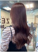 ブリーチなしダブルカラーでピンクブラウン【立川/沙久楽】