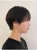黒髪ショート丸みショートカット