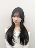 韓国ヘア 透明感カラー 2wayバング レイヤーカット 顔周り