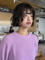 ケイトテイラー(KATETAYLOR) レイヤーボブパーマ透明感オリーブカラー