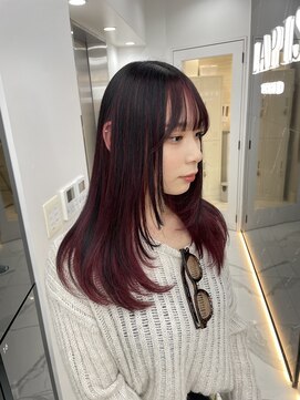 ラピス 渋谷本店(Lapis) アンブレラカラー/カシスレッド/レイヤーカット