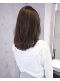 セミロング、ラベンダーベージュ