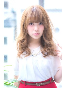 エス 西梅田(es) ヘルシーカラー大人ゆるふわセミロング_ヌーディーカラー