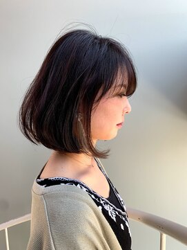 ベニヤボンドストリート(Beniya BOND STREET) 黒髪アッシュ×ボブショート×鎖骨ミディアム