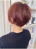 福山市美容室Caaryショート、フレッシュピンクカラー☆