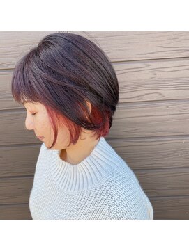 エフパレードシーサイド(F.PARADE seaside) インナーカラー×カーディナルレッド【上総一ノ宮】【茂原】