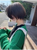 大人ショートボブ×ブリーチなしWカラー×グレージュ