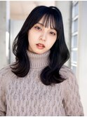 池袋HOLON【黒髪/くびれ韓国ヘア/レイヤーカット/暗めカラー】