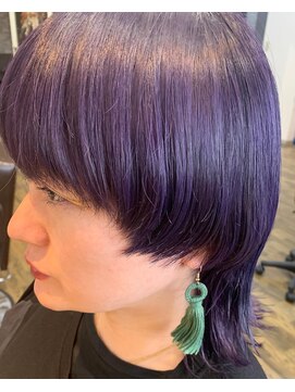 ルッカ(RUKKA hair studio) マッシュウルフのブルーバイオレット