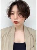 大人かわいいハンサムショート　ふんわりパーマ