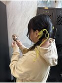 《ライブ前ヘアセット　編み込みツイン》
