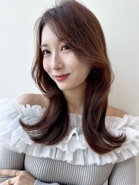 バイオレットジェム(Violet`jem) 韓国レイヤーカット2wayバングカットマロンベージュKA-58