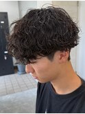 栃木緩め波巻きパーマシャドウパーマメンズマッシュウルフカット