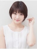 20代30代ミニボブココアブラウン小顔美肌ストレート丸み