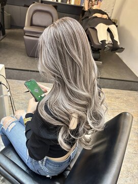 ブレンド 渋谷(BLend) ハイライトカラーミディアムヘア暗めカラーデザインカラー