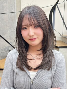 ミリ(mm) 10代20代30代ミディアムレイヤー透明感グレージュ髪質改善仙台