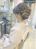 訪問着とボリュームたっぷりカールアップ　ヘアセット