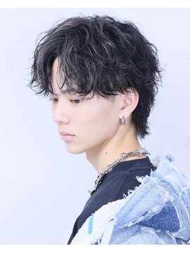 リップスヘアー 梅田アネックス(LIPPS hair) ツイスパ波巻きハイライトセンターパートマッシュウルフ