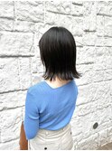 大人くびれミディ/艶感クリアブラック/地毛風カラー