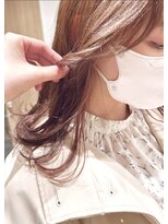 ラボヌールヘアー 札幌店(La Bonheur hair etoile) 【熊澤】ピンクベージュイヤリングカラー