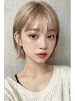 ソアバイリコヘアー(soar by LiCO Hair)&nbsp;韓国切りっぱなしボブ×ミルクティーベージュ