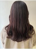 カシスピンク/セミロング/艶髪