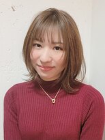 ヘアドレス ルチュラ(Hair dress LucuLa)&nbsp;【ルチュラ松島】外ハネくびれウルフ/ミディアムボブ/ベージュ