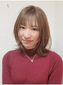 【ルチュラ松島】外ハネくびれウルフ/ミディアムボブ/ベージュ