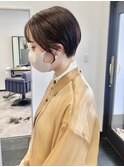 大人ショートボブ暗髪アッシュ艶髪