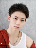 スパイキーショート刈り上げ束感アップバングツーブロック