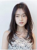大人かわいい前髪セシルカットココアブラウンフリンジウェーブ